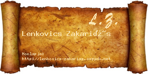 Lenkovics Zakariás névjegykártya
